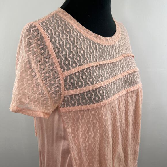 MARC by Marc Jacobs Ginger Rose Short Sleeve Round Neck Top Size M Medium - Picture 4 of 7